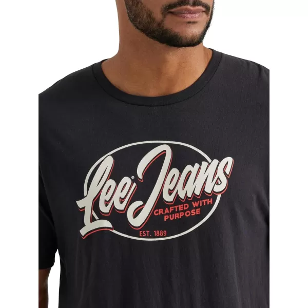 Lee Mens Short Sleeve Graphic TShirtLee Jeans Jet Black