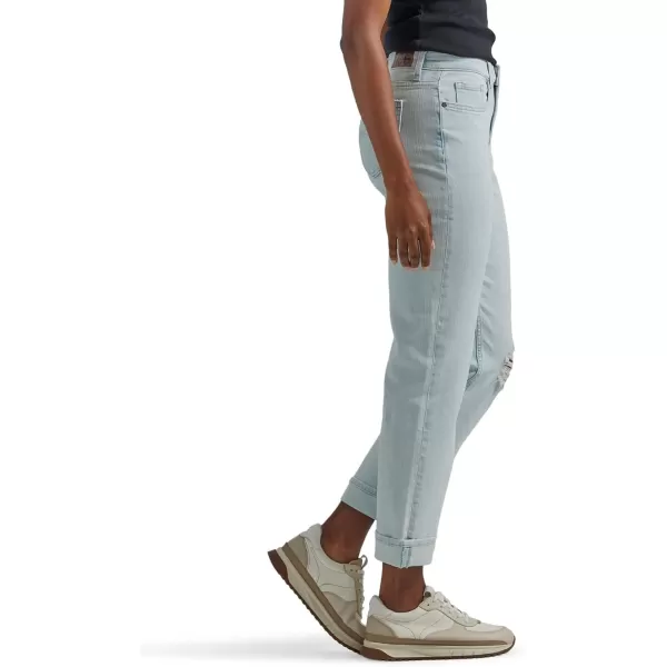 Lee Womens Mid Rise Boyfriend JeanWhite Frost Dx