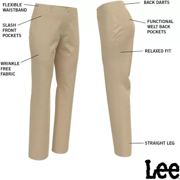 Lee Womens Plus Size Wrinkle Free Relaxed Fit Straight Leg PantDark Earth