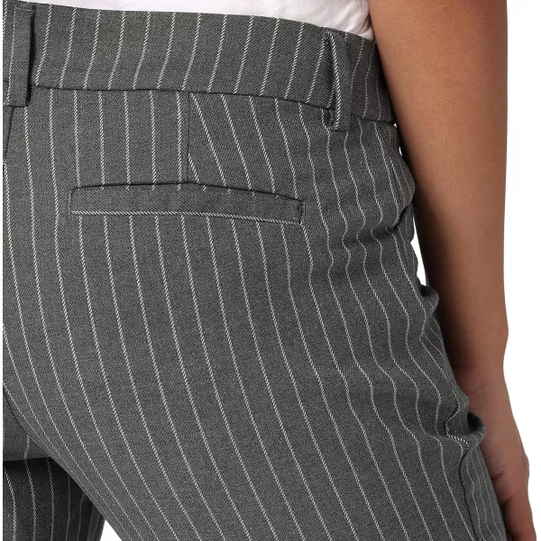 Lee Womens Wrinkle Free Relaxed Fit Straight Leg PantCharcoalEcru Stripe