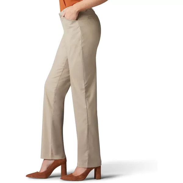 Lee Womens Wrinkle Free Relaxed Fit Straight Leg PantFlax