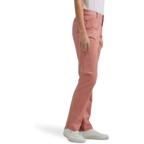 Lee Womens Wrinkle Free Relaxed Fit Straight Leg PantMallory  Med PinkRose