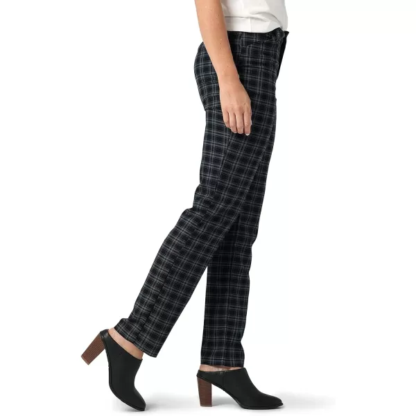 Lee Womens Wrinkle Free Relaxed Fit Straight Leg PantUnionall BlackGray Houndstooth