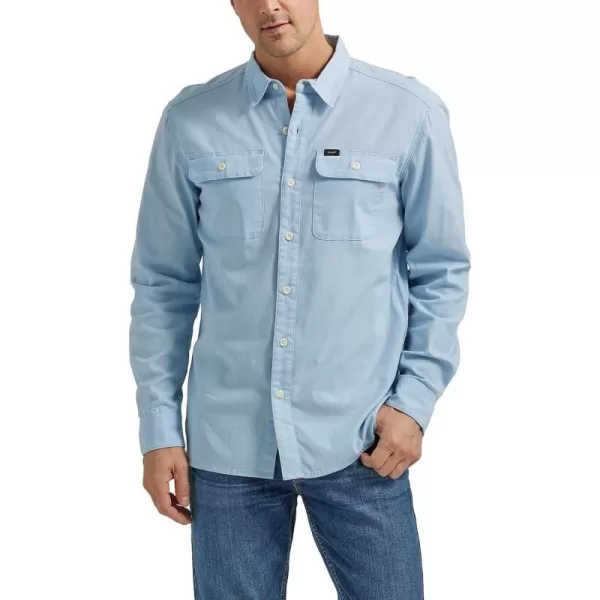 Lee Mens Extreme Motion All Purpose Long Sleeve Worker ShirtBlue Sky