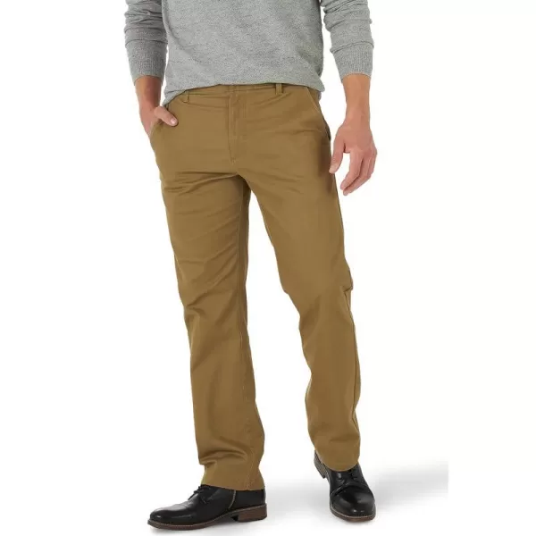 Lee Mens Extreme Motion Flat Front Regular Straight PantBronze