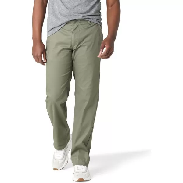 Lee Mens Extreme Motion Flat Front Regular Straight PantMuted Olive