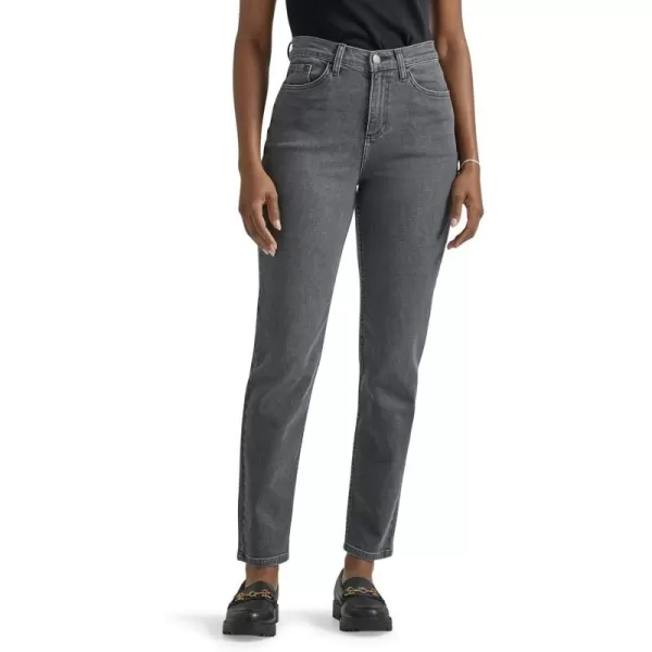 Lee Womens Legendary High Rise Mom JeanWashed Black