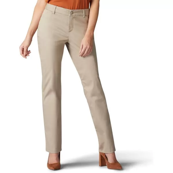 Lee Womens Wrinkle Free Relaxed Fit Straight Leg PantFlax