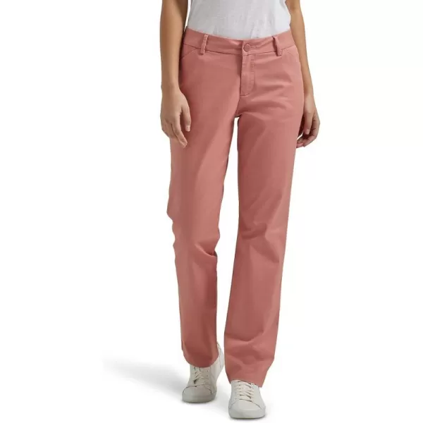 Lee Womens Wrinkle Free Relaxed Fit Straight Leg PantMallory  Med PinkRose