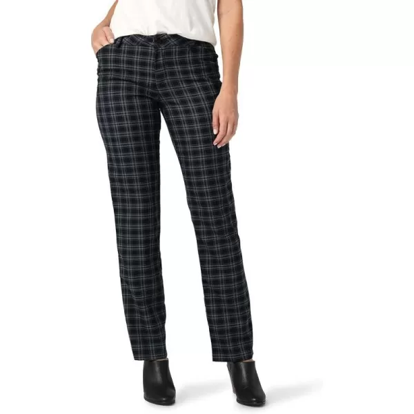 Lee Womens Wrinkle Free Relaxed Fit Straight Leg PantUnionall BlackGray Houndstooth