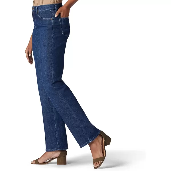 Lee Womens Petite Relaxed Fit Straight Leg JeanMeridian Blue