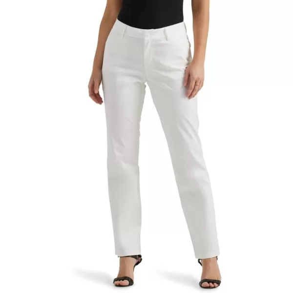 Lee Womens Wrinkle Free Relaxed Fit Straight Leg PantBright White