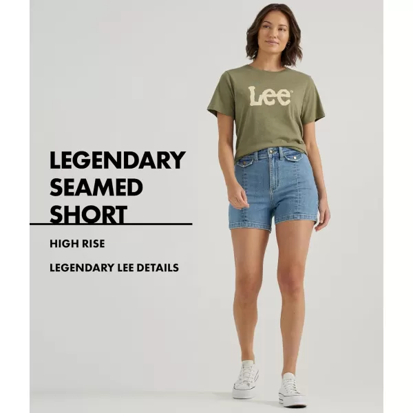 Lee Womens Legendary Seamed Denim ShortBright Blue Day