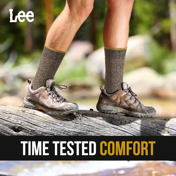 Lee Heavyweight Long Cushion Boot Socks for Men  Crew Socks for Work Size 612Dark BrownSand