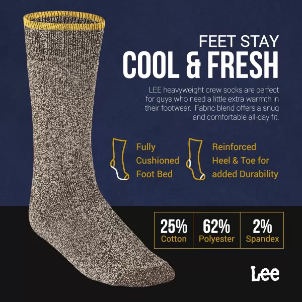 Lee Heavyweight Long Cushion Boot Socks for Men  Crew Socks for Work Size 612Dark BrownSand