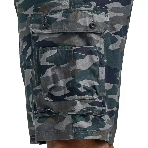 Lee Mens Big  Tall New Belted Wyoming Cargo ShortBlack Camo