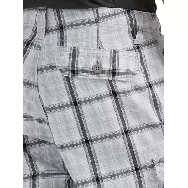 Lee Mens Dungarees New Belted Wyoming Cargo ShortGray Plaid