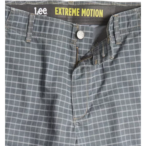 Lee Mens Extreme Motion Carolina Cargo ShortGray Plaid