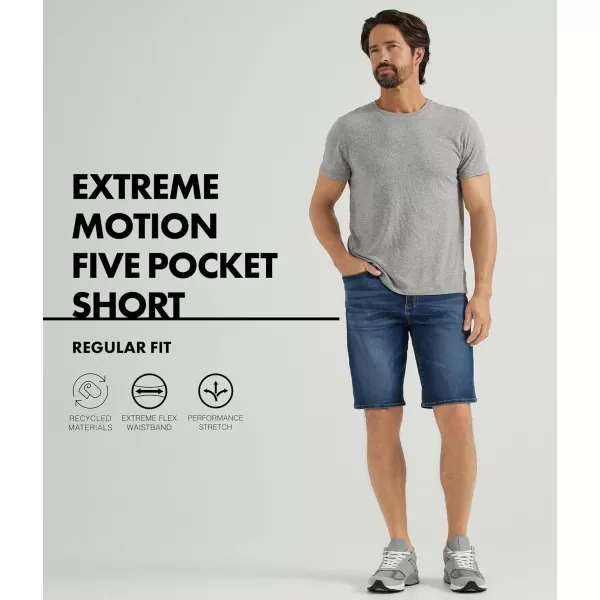 Lee Mens Extreme Motion Five Pocket Denim ShortBlue Rooster