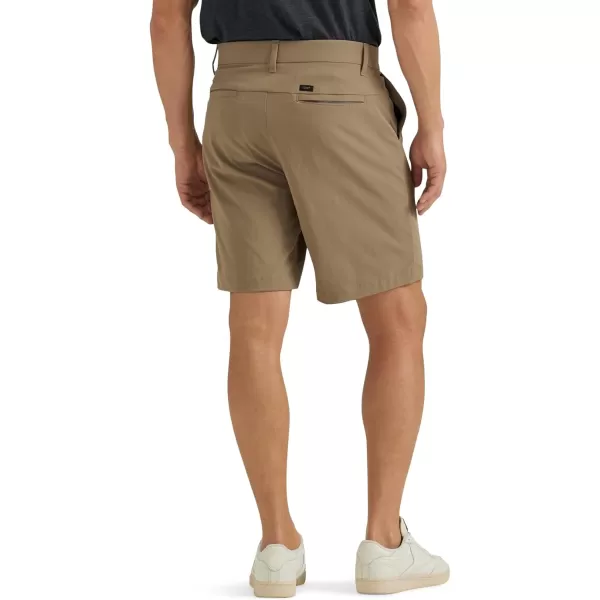 Lee Mens Extreme Motion Regular Fit Synthetic Flat Front ShortTawny Brown