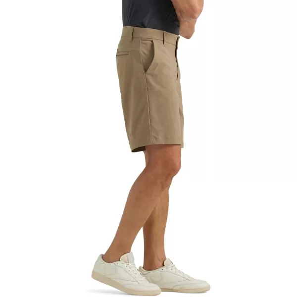 Lee Mens Extreme Motion Regular Fit Synthetic Flat Front ShortTawny Brown