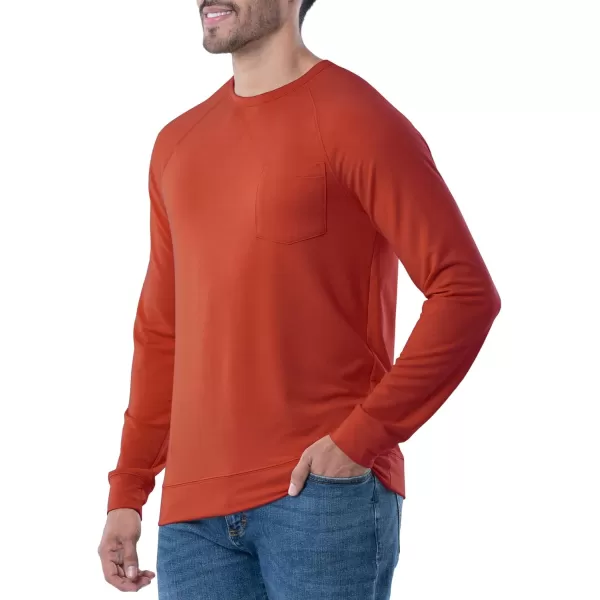 Lee Mens French Terry Long Sleeve Raglan Tee ShirtFiesta Orange