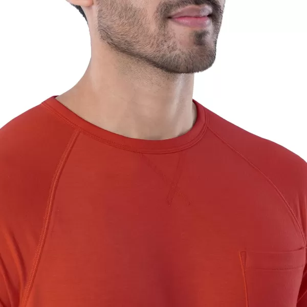 Lee Mens French Terry Long Sleeve Raglan Tee ShirtFiesta Orange