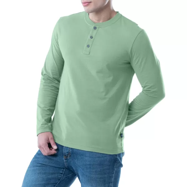 Lee Mens Long Sleeve Soft Washed Cotton Henley TShirtBasil