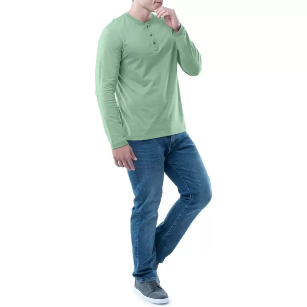 Lee Mens Long Sleeve Soft Washed Cotton Henley TShirtBasil