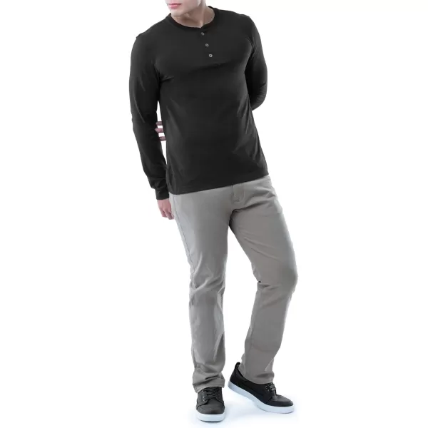 Lee Mens Long Sleeve Soft Washed Cotton Henley TShirtBlack