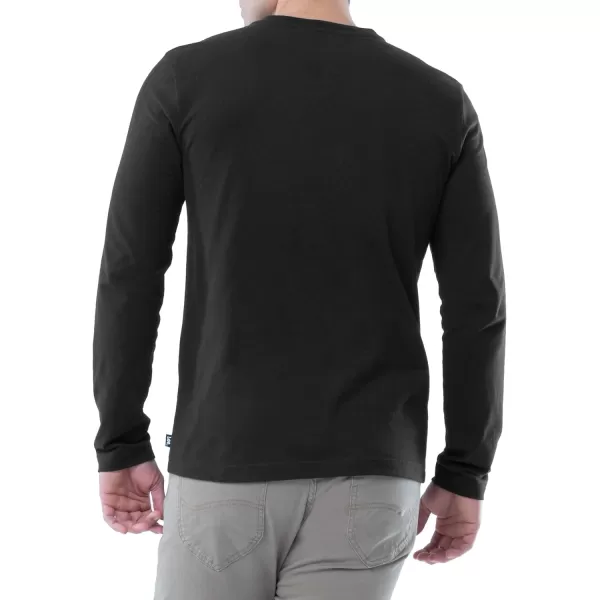 Lee Mens Long Sleeve Soft Washed Cotton Henley TShirtBlack