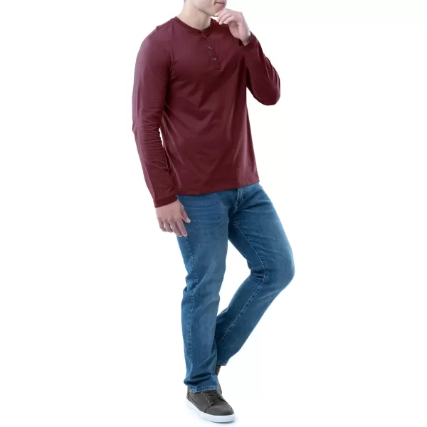 Lee Mens Long Sleeve Soft Washed Cotton Henley TShirtRhubarb