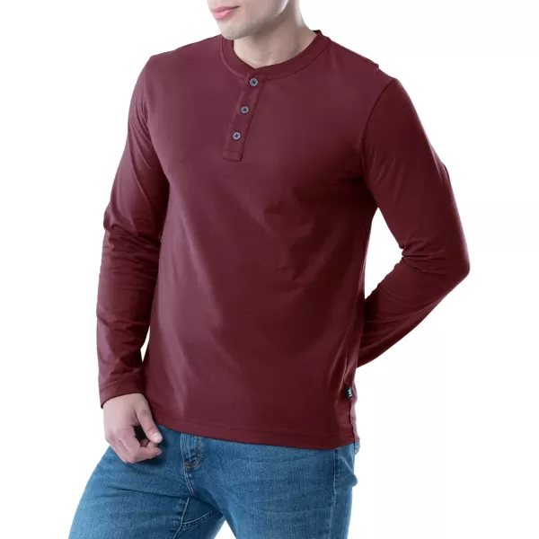 Lee Mens Long Sleeve Soft Washed Cotton Henley TShirtRhubarb