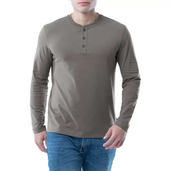 Lee Mens Long Sleeve Soft Washed Cotton Henley TShirtSmoked Pearl