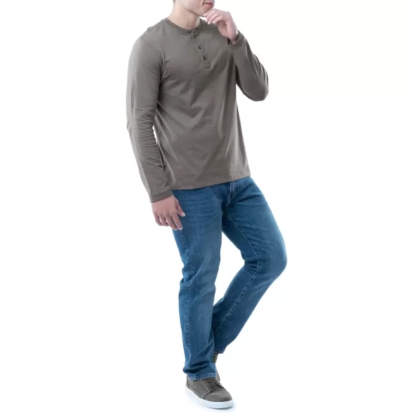 Lee Mens Long Sleeve Soft Washed Cotton Henley TShirtSmoked Pearl