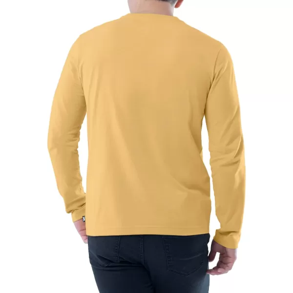 Lee Mens Long Sleeve Soft Washed Cotton Henley TShirtYellow