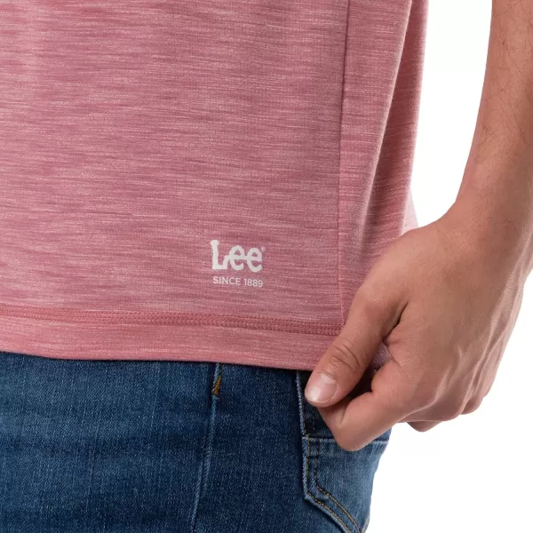 Lee Mens Quick Dry Short Sleeve TeeAntique Blush Heather