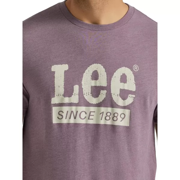 Lee Mens Short Sleeve Graphic TShirtDim Brown Heather