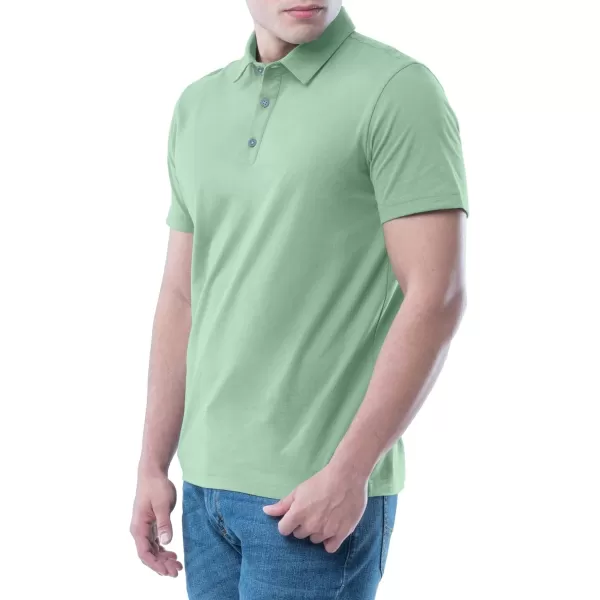 Lee Mens Short Sleeve Soft Washed Cotton Polo TShirtBasil