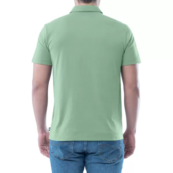 Lee Mens Short Sleeve Soft Washed Cotton Polo TShirtBasil