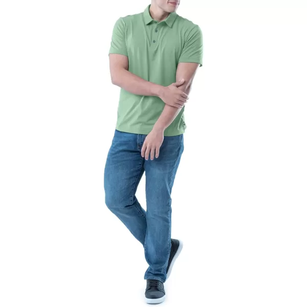 Lee Mens Short Sleeve Soft Washed Cotton Polo TShirtBasil