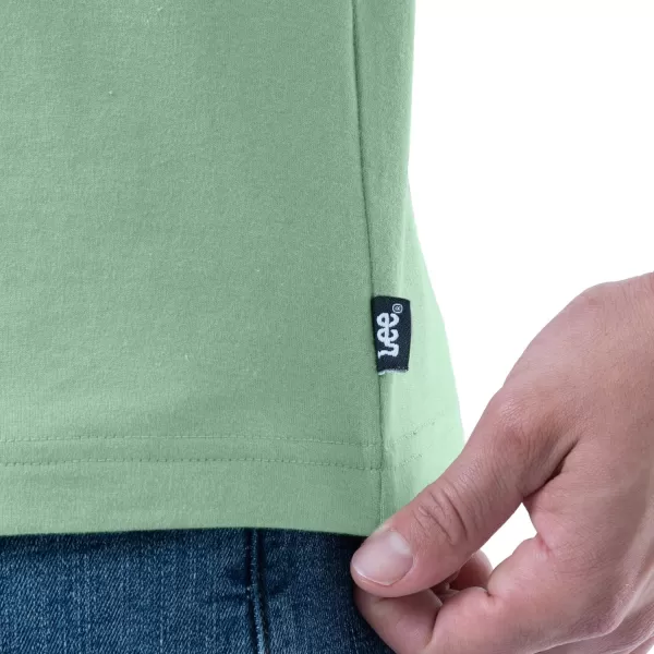 Lee Mens Short Sleeve Soft Washed Cotton Polo TShirtBasil