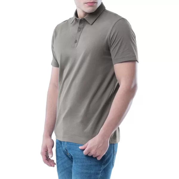 Lee Mens Short Sleeve Soft Washed Cotton Polo TShirtSmoked Pearl