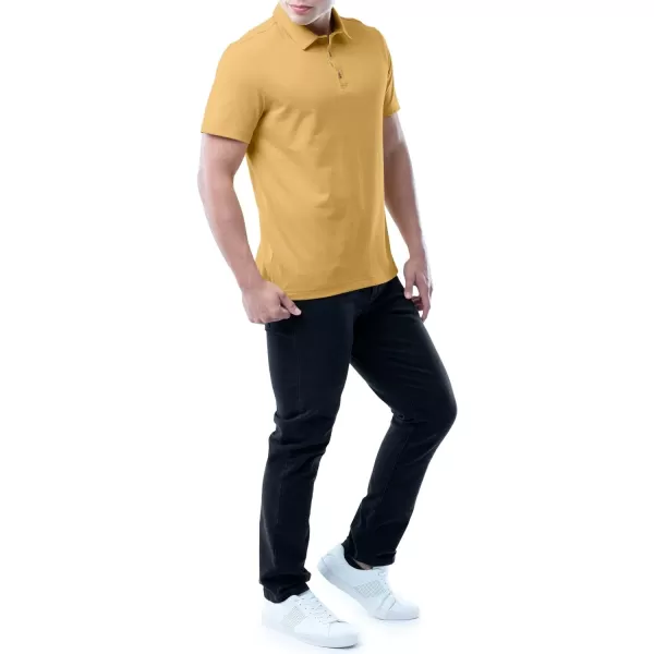 Lee Mens Short Sleeve Soft Washed Cotton Polo TShirtYellow