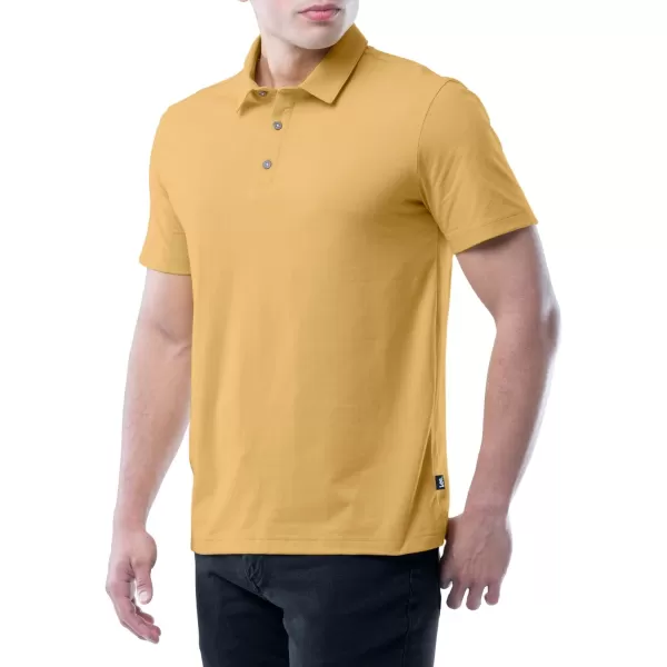 Lee Mens Short Sleeve Soft Washed Cotton Polo TShirtYellow