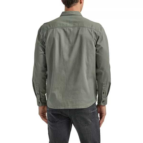 Lee Mens Workwear Loose Fit Long Sleeve ButtonDown OvershirtFort Green