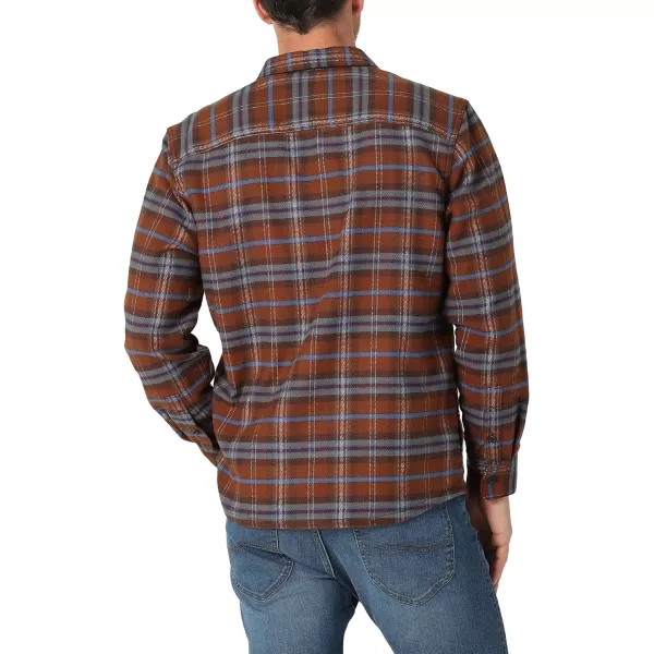 Lee Mens Workwear Loose Fit Long Sleeve ButtonDown OvershirtLight Umber Plaid