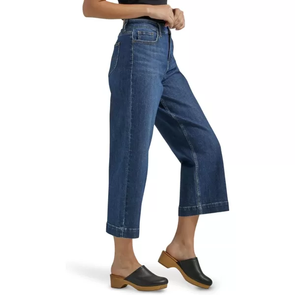 Lee Womens Legendary High Rise Wide Leg Crop JeanInk Spot