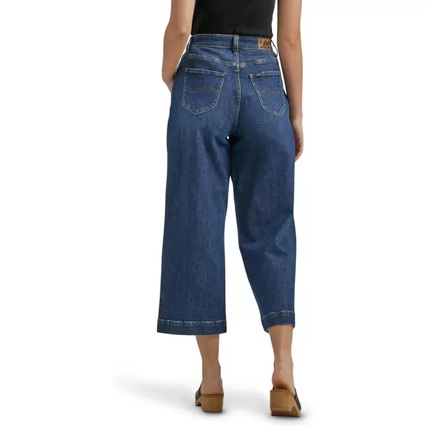 Lee Womens Legendary High Rise Wide Leg Crop JeanInk Spot