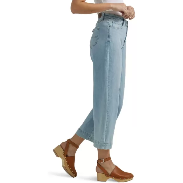 Lee Womens Legendary High Rise Wide Leg Crop JeanProgress Light